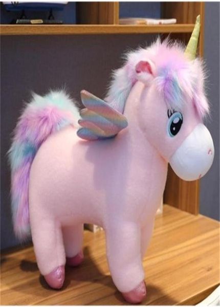 Fantastic Rainbow Unicorns Plush Toy Toy Giant Unicorn Toy Byled Animals Doll Y Hair Horse Toys For Children Girls Xmas Presente Y1232K4105422