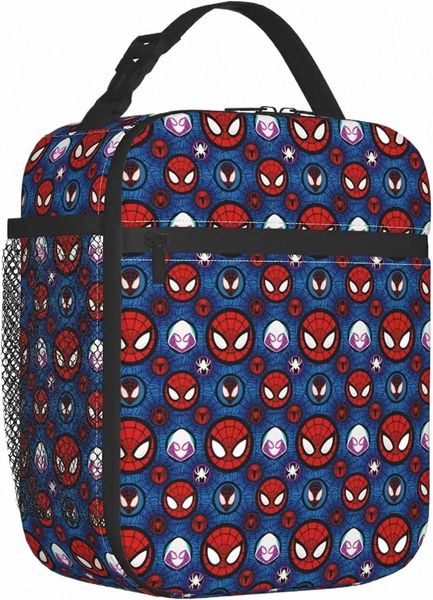 Lunchbag für Jungen isolierte Lunchbox wiederverwendbare Superhelden -Lunchbox für Essensschule Reise täglich Aufbewahrung J62J#