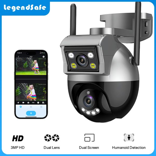 Система 6 -мегапиксельной двойной линзы Ptz Wi -Fi Outdoor 10x Zoom Camera Comamer Night Vision CCTV Камеры наблюдения за безопасностью