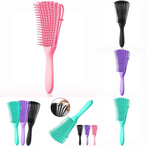 New Detankling Brush Scalp Massage Octopus pente Detangler Hairbrush para cabelos encaracolados molhados secos Acessórios para barbeiros domésticos