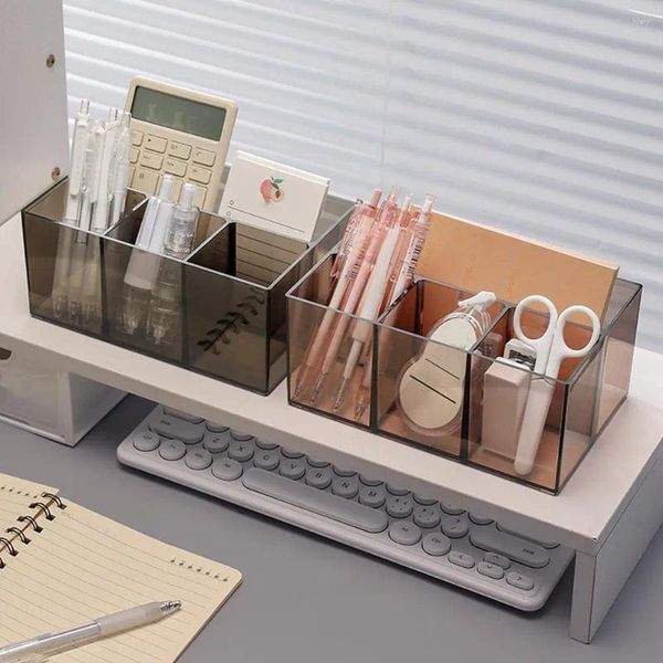 Speicherboxen transparente Acryl-Make-up-Pinsel-Werkzeugkasten Hülle Make-up-Halter-Tischbürsten Organizer für Kosmetik