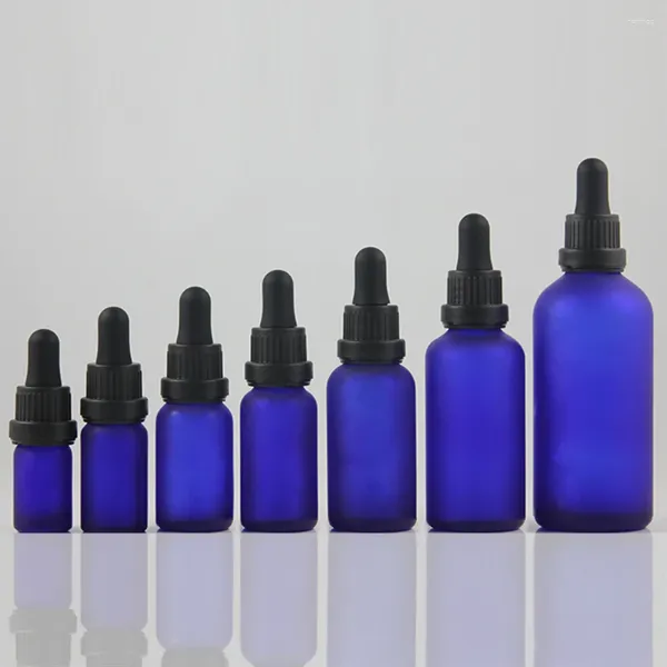 Aufbewahrung Flaschen Hochwertige Blauglas ätherische Ölflasche 0,5 Unzen Dropper 15 ml Verpackungshaare