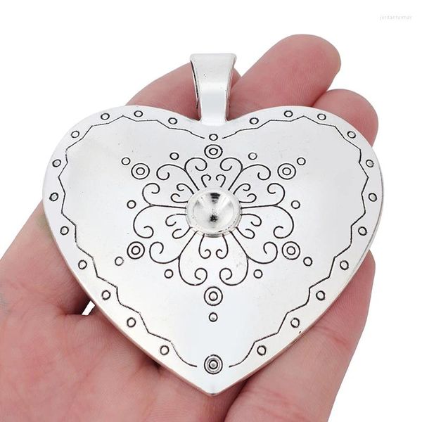 Anhänger Halsketten 1 x Tibetan Silber Large Herzzauber Anhänger für DIY Halskette Schmuck Erstellen Erkenntnisse Accessoires 73x69mmmm