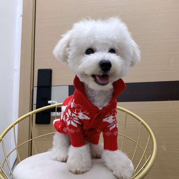 Roupas de Natal festivas de animais combinadas com lenços, cachorro do que conjuntos de inverno de outono do panda, blusas quentes, pequeno e médio porte