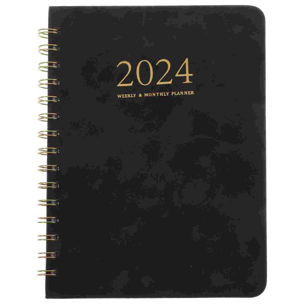 Notebooks Pianificatore accademico inglese Pianificatore Spirale PU Cover Notepad Agenda Pianificatore quotidiano Scrittura Notebook per la scuola per ufficio a casa