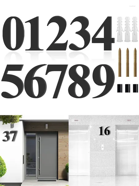 Decorazioni da giardino da 8 pollici moderni moderni numeri di casa galleggiante grande indirizzo ombra nera Indirizzo garage gate appartamento e piastra di cassetta postale