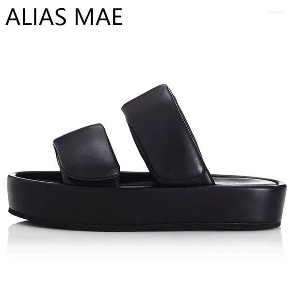 Sandals Alias mae verão de alta qualidade de couro casual moda feminina confortável bounce belas de praia chinelos de praia