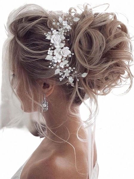 1pc FR BRIDE Hochzeit Hair Vine Perle Braut Haare Blatt Haarakresatz Rhines Stirnband für Frauen und Mädchen i3yf#