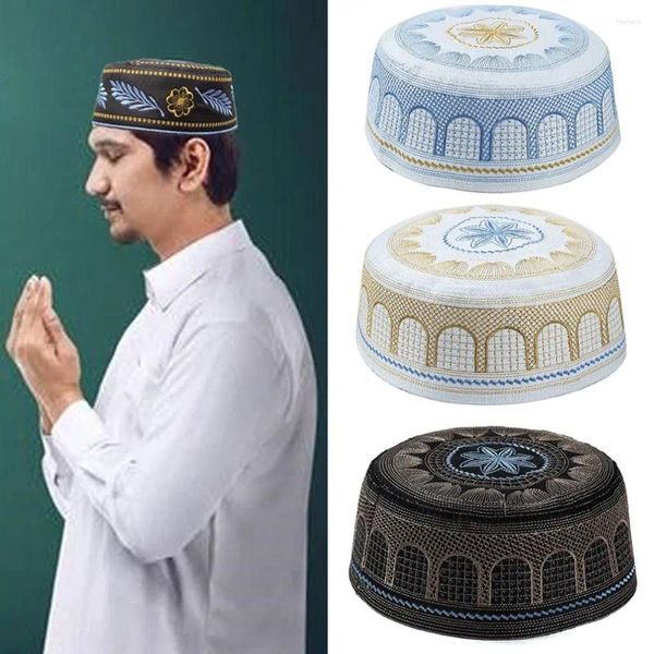Beralar Erkek Müslüman şapka pamuk nakış duası Müslüman Türban Suudi Arap İslam Yahudi Hindistan Kapakları