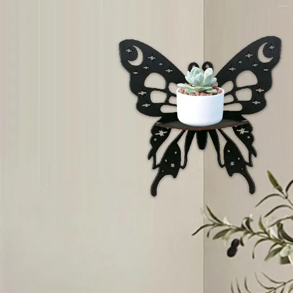 Декоративные тарелки бабочка угловая полка стойка для хранения деревянная стена бохо плавает за кухонным офисом.