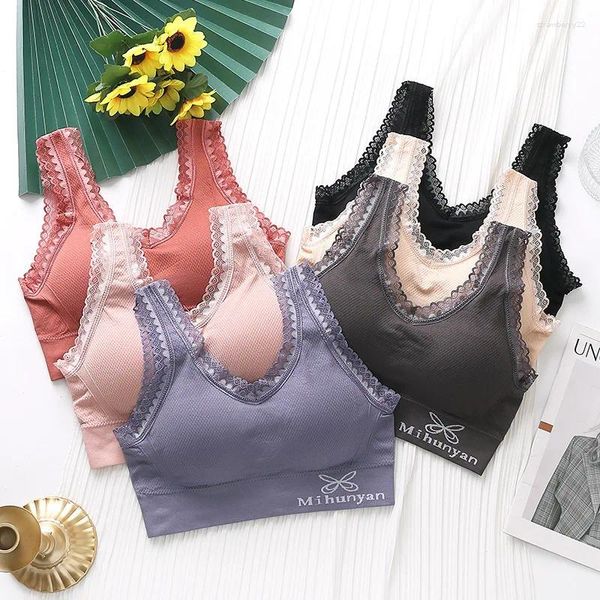 Camisoles Tanks Damen Fashion Sexy Spitze Dessous Schlinge innere Anti-Expositionstruhe iPad Bra Traaceless Lüftung Sport