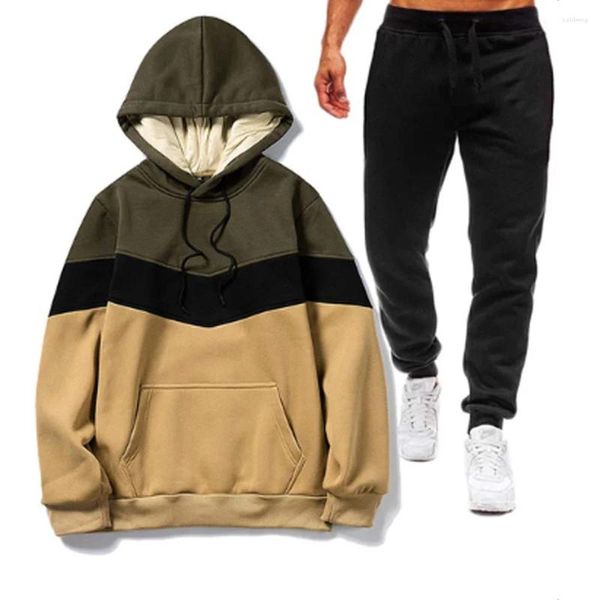 Men's Tracksuits Design Tracksuit Man Zipper Hoodies masculino Sorto de moletom de moletom de 2pcs Jaqueta quente define roupas