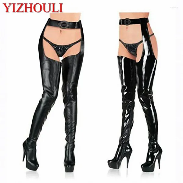 Tanzschuhe 6 Zoll Plus-Größe Taille-Länge-Stiefel Ultrahigschere 15 cm sexy Oberschenkel und die Taille