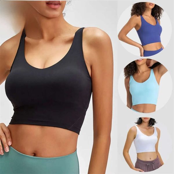 Lu Women Yoga Designer Allinea Tops Tops Obiti in palestra reggiseno da yoga a forma di U per donne casual che corrono nudo stretto giubbotto sportivo fitness mutande camicia 994 994