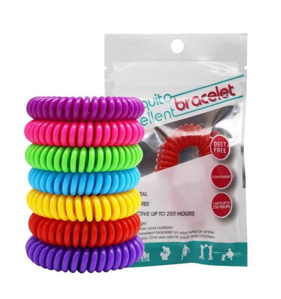 Braccialetti di controllo dei parassiti del braccialetto repellente per zanzare Braccialetti Insetto Protezione da campeggio Waterproof Wor Band Indoor 8 Colors1164687