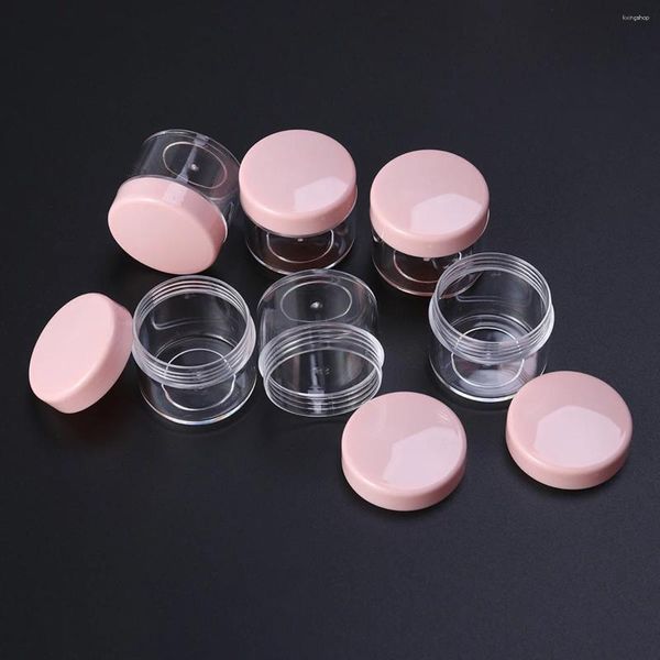 Garrafas de armazenamento 20pcs 20g mini portátil redonda de viagem de viagem de viagem vazia para recipiente para shampoo de creme facial (rosa) Cosméticos