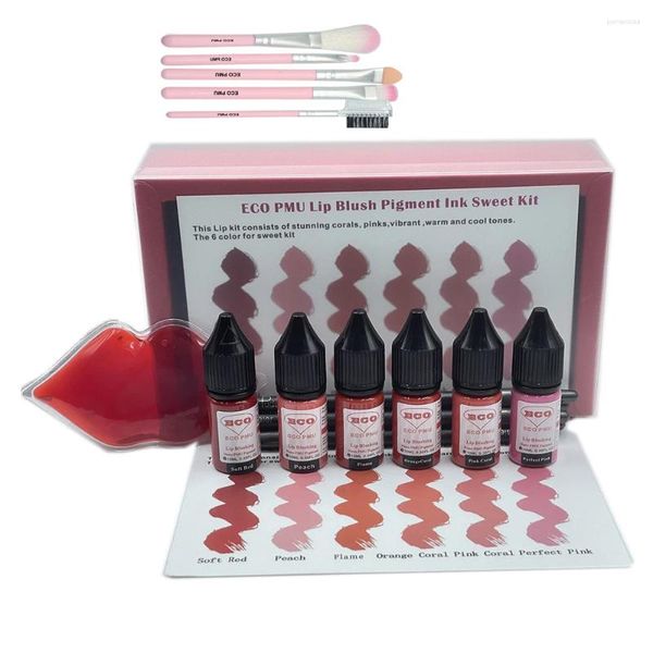 Tattoo Inks Chegada Eco PMU Lips Bushing Makeup Pigment Sweet Kit