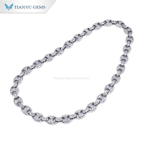 Tianyu gemme Ice out gioielli con catena hip hop collana d color moissanite diamanti ghiora