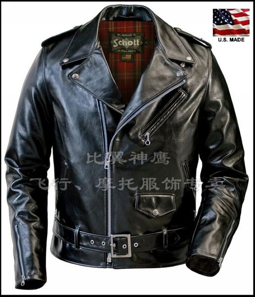 Giacche da uomo americano schott cowhide slim motorcycle pechan giacca nera e marrone