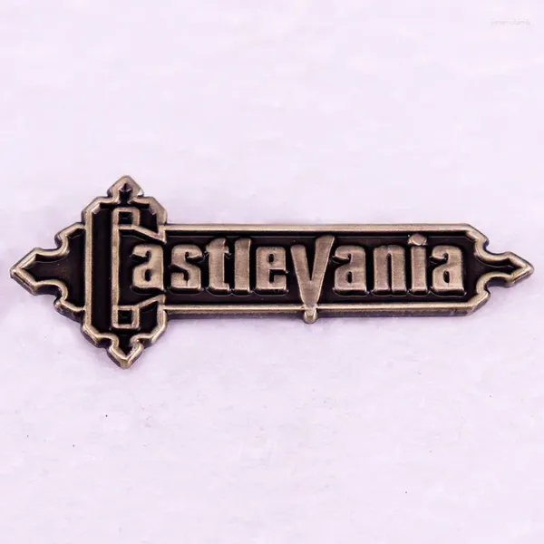 Spille Castlevania Logo Pin smalto Vidoe Game Badge Metal Battaglie RPG Giochi di gioielli Gamer