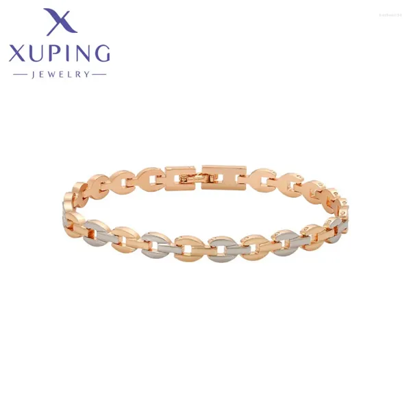 Bracelets de link Xuping Jewelry Chegada Simple Gold Batlelet Bracelelet Mandel