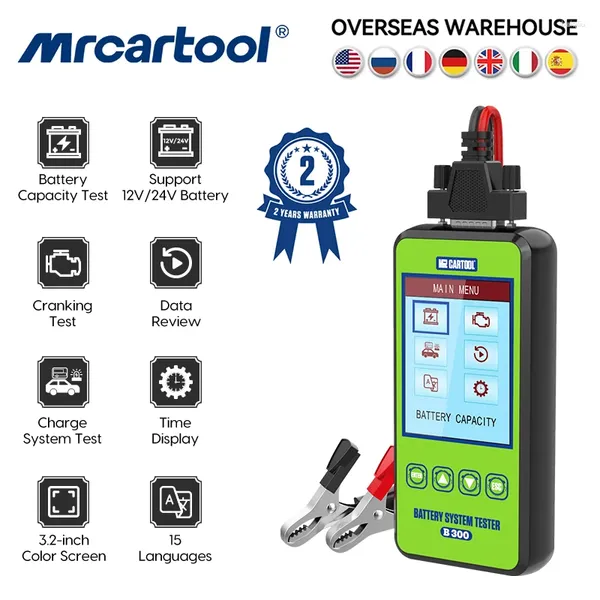 Auto Motorrad -Batterie -Tester Diagnose Digital Scanner 12V 24V Ladegerät Analysator Auto Special Tools