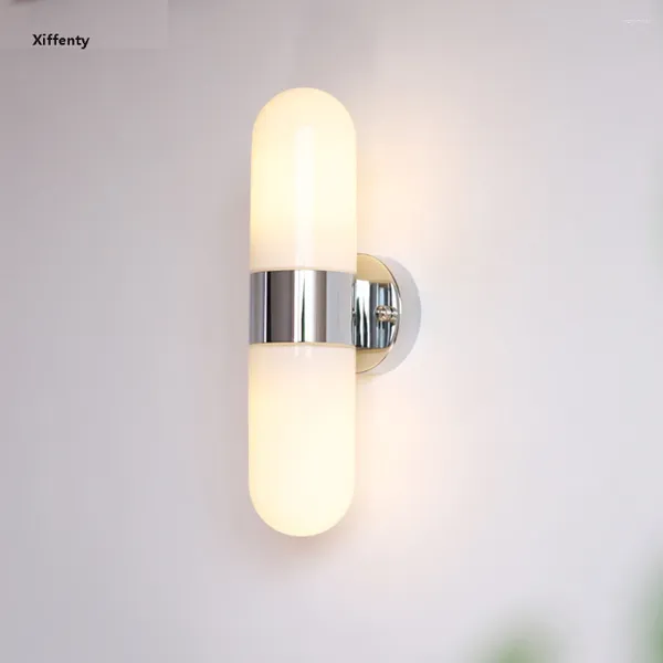 Lampade a parete a doppia testa in vetro bianco Specchio da bagno Specchio igonela per lavaggio per lavaggio della camera da letto impermeabile