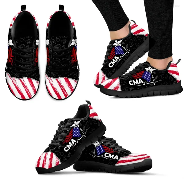 Scarpe casual Instantarts American Flag Design Cam stampate Need Sneaker per piattaforme nere personalizzate