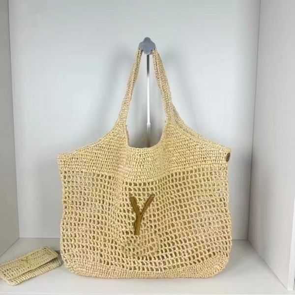 Mulher Straw Beach Bags Designer de crochê bolsa Bolsa de luxo Compras Totes Mulheres mini -bolsa Letras compostas 10a