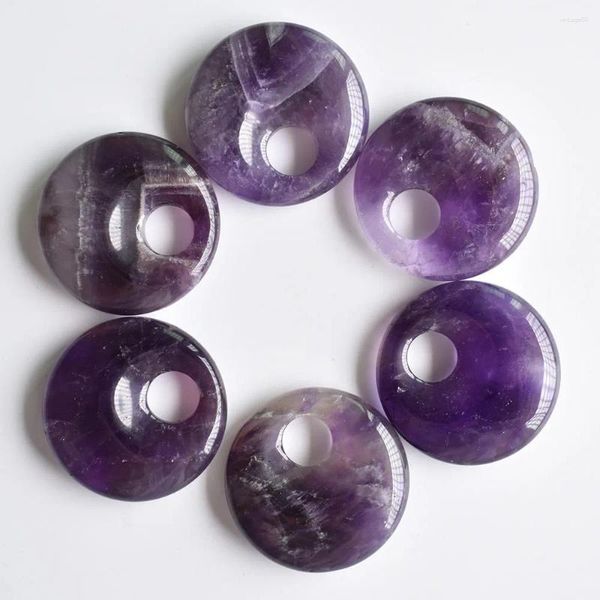 Подвесные ожерелья высококачественные натуральные аметисты Gogo Donut Beads для ювелирных аксессуаров.