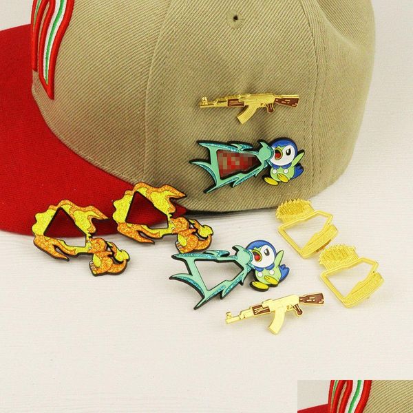 Schmuck Großhandel Pin Hats Baseball Football Basketball Hat Pins Mode Retro Dekoration Cartoon Backfarbe kreativer Emaille Drop dhkrx