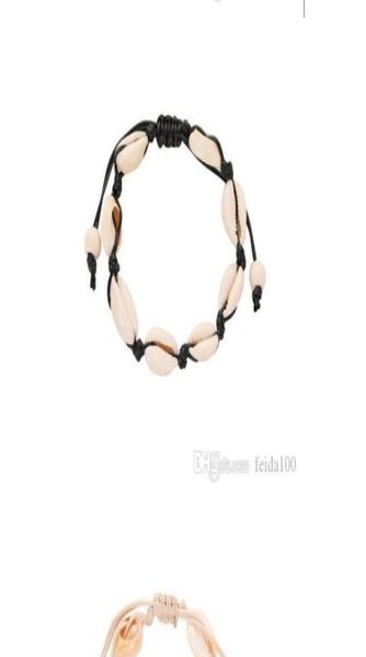 Pulseira europeia americana comércio exterior trançado shell bacelete joias de jóias havaianas moda de lazer natural shellchain wl82377897