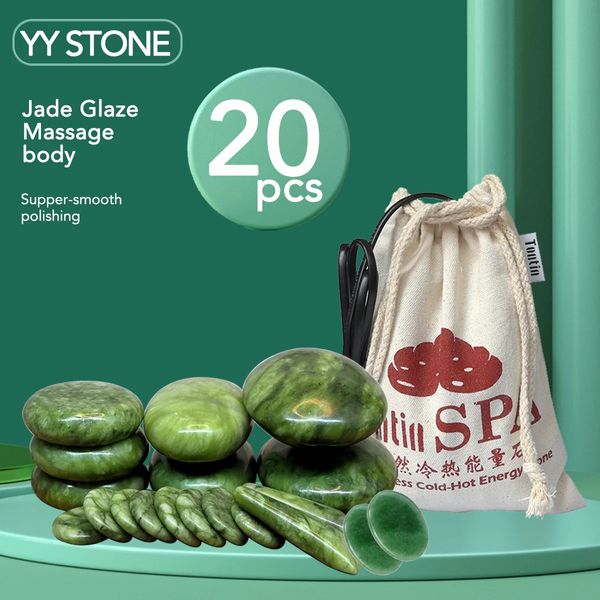 Tontin Jade Glaze Therapy Stone Massage Set Back Back Back Health Care Pietre per il massaggio Basalt Stone Spa 240408