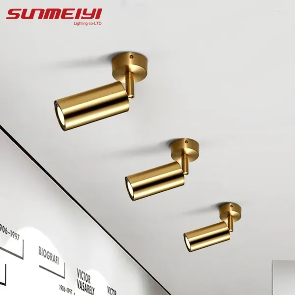 Luci a soffitto Sunmeiyi Golden Modern Modern Modern Regolable GU10 Bulbs TV Soggiorno El Office Club Bar Lampada