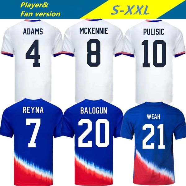 24 25 Pulisic McKennie Jersey Ertz Altidore Basın Ahşap Morgan Lloyd 2024 2025 Amerika Futbol Gömlek Amerika Birleşik Devletleri Camisetas ABD USMNT Oyuncu Erkekler Futbol Forması