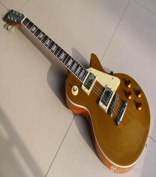 Guitarre intere Nuove arrivo Goldtop Electric GuitarCustom Shop 03957 Goldtop Goldtop Guitarcosuttino Rosewood FretSide Bind2550641