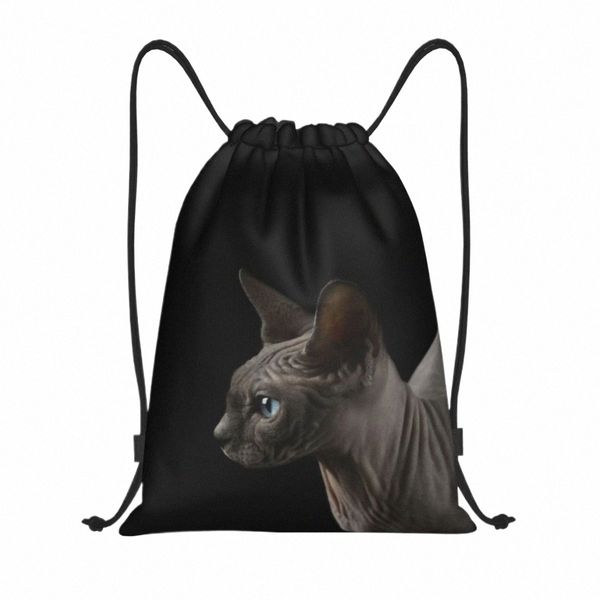 Sphynx Cat Backs Men Men Women Женщины складные спортивные спортзал Sackpack Котенок Lover Shop Backpacks T62V#