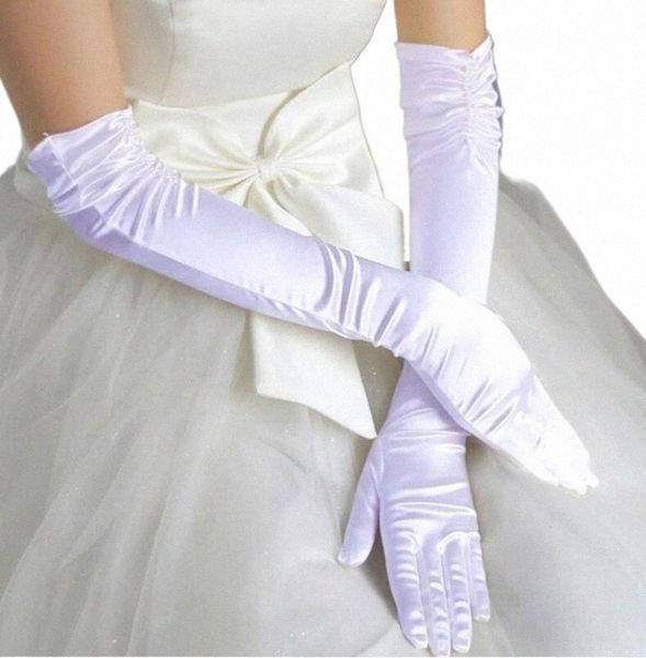 Vendita calda lg guanti da sposa bianca avorio nero piccolo ricamato piatto piatto con le dita guantes Accories 2459#