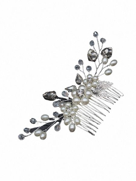 Frauen Kristall Perle Haarkämme Diademe Hochzeit Haar Schmuck Braut Haar Vine handgefertigtem Strass glänzender Brautakorien H3DP#