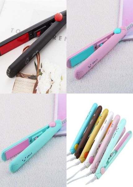 Mini bigodino cartone animato Easy Hair Styling Strumenti per viaggiare per capelli raddrizzanti in ceramica Ceramica Magic Curling Irons Portable Flat Flat 1058422535