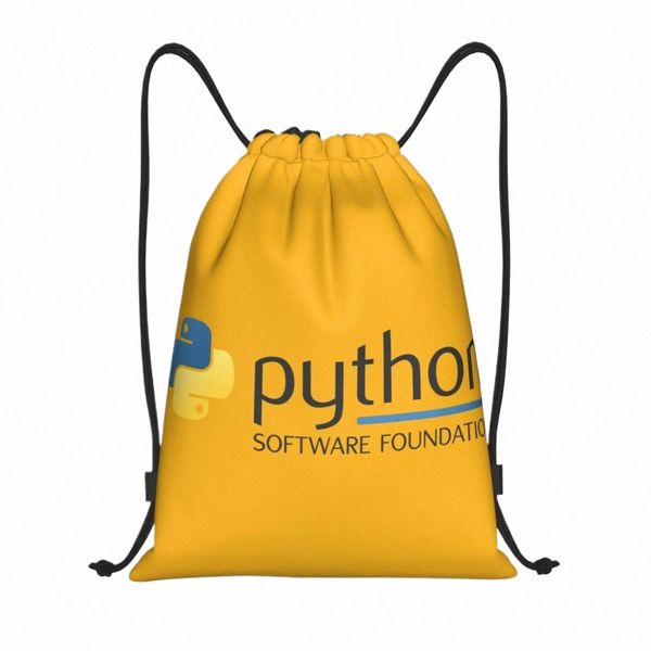 Logotipo de programação Pyth Backpack Backpack Sports Sport Gym Bag para homens Menino Programador Desenvolvedor de Computador Sackpack N4eo#