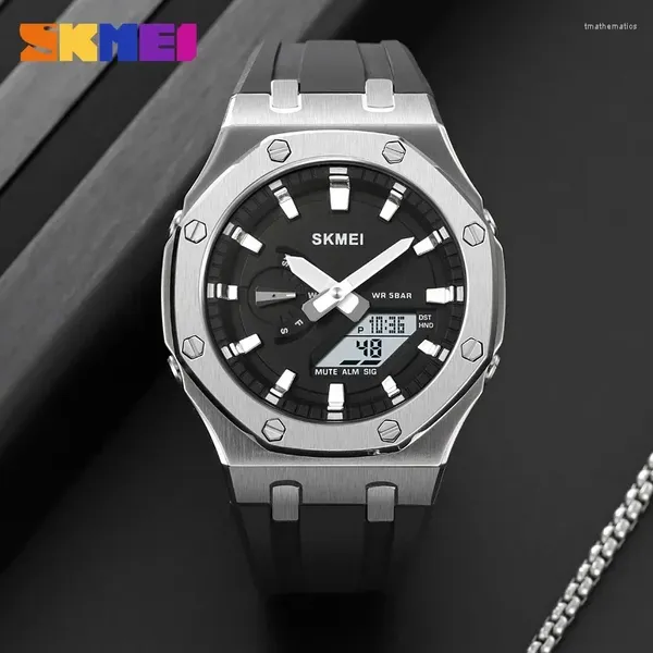 Нарученные часы Skmei 2243 Luxury Digital Quartz Watch для мужчин Студент спортивные водонепроницаемые электронные мужские будильники Reloj Hombre