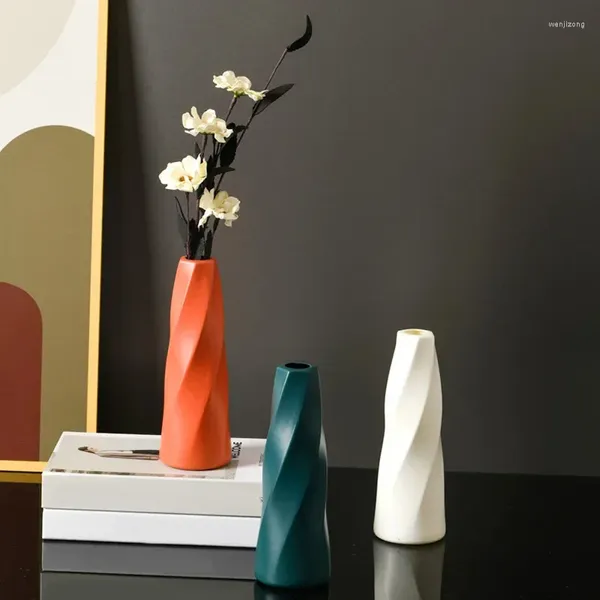 Vasos Nórdicos de decoração de vaso de flor plástico nórdico cesto de panela para escritório