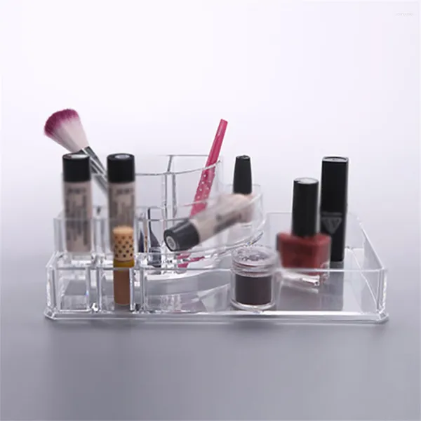 Aufbewahrungsboxen Kosmetische Anzeigestand Make -up Set Partition transparent und sichtbare Kante glatte Badezimmerbox mit großer Kapazität
