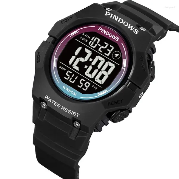 Armbanduhren Waterfeste Männer Digitale Uhren Originales Design Silikon Einfacher LED -Handuhr Junge in lässige elektronische Sport Armbanduhr Mann