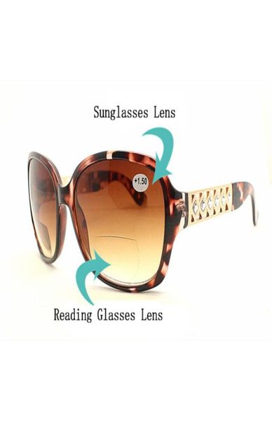 Occhiali da lettura multifocale femminili occhiali da sole guardano vicino agli occhiali da gigante.