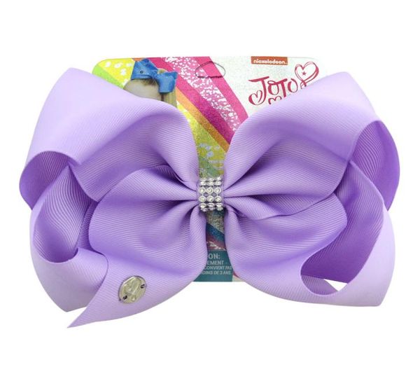 Jojo Siwa 20 cm großer Regenbogen Strass Signature Haarbogen mit Karten- und Pailletten -Logo Baby -Mädchen Kinder Haarzubehör Fashion H2739537