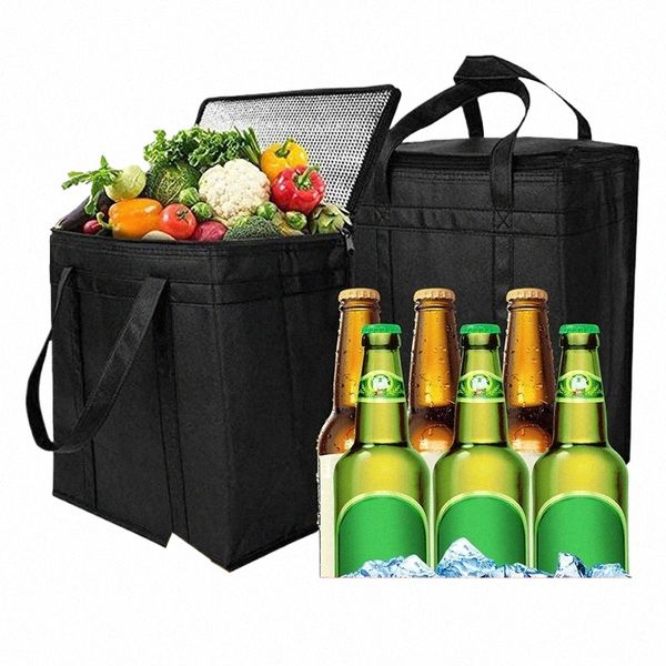 Bolsas de refrigerador térmico isolados Almoço portátil Sacos dobráveis de refrigerador portátil Piquennic pacote de gelo térmico Sacos de comida de papel alumínio J7JK#