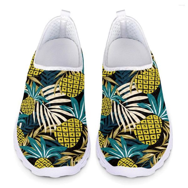 Scarpe casual che allatta per donne stampano ananas moca