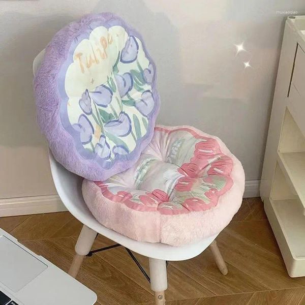 Kissenblume Tulp runde Tatami Sitzplatz Stuhl Weichsofa für Zimmer Hausboden Dekor Textile Doppelseite Druck
